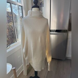 Free People Oversized Cream Cowl Neck Sweater in Size XS